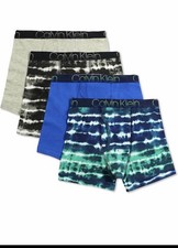 Calvin Klein Boys' Underwear Four Pack Boxer Brief Sz-Large 12-14 Open Box