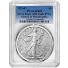 2025 (P) $1 American Silver Eagle First Eagle Privy PCGS MS69 Blue Label
