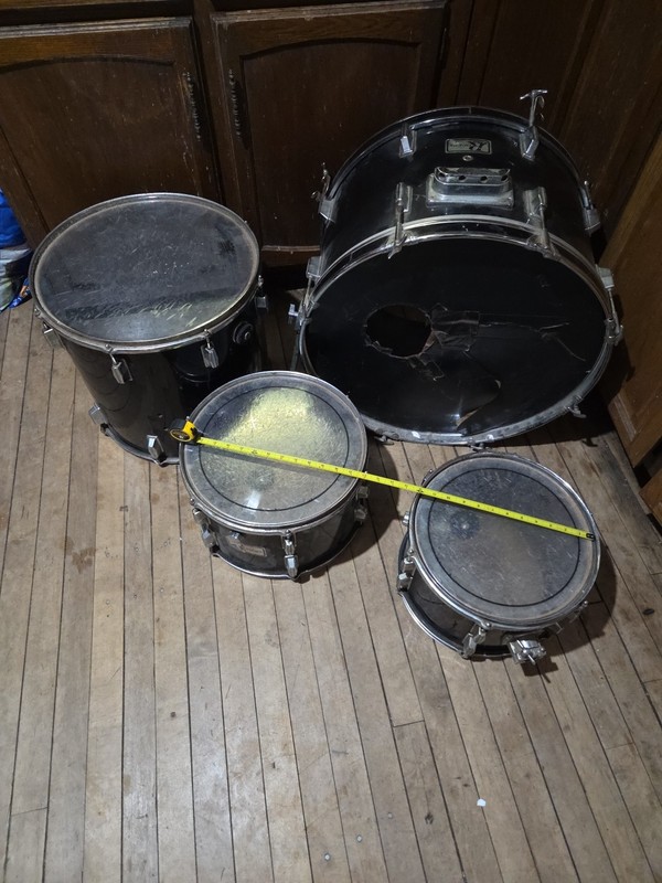Lot Of 4 Rogers R360 Drums For Parts