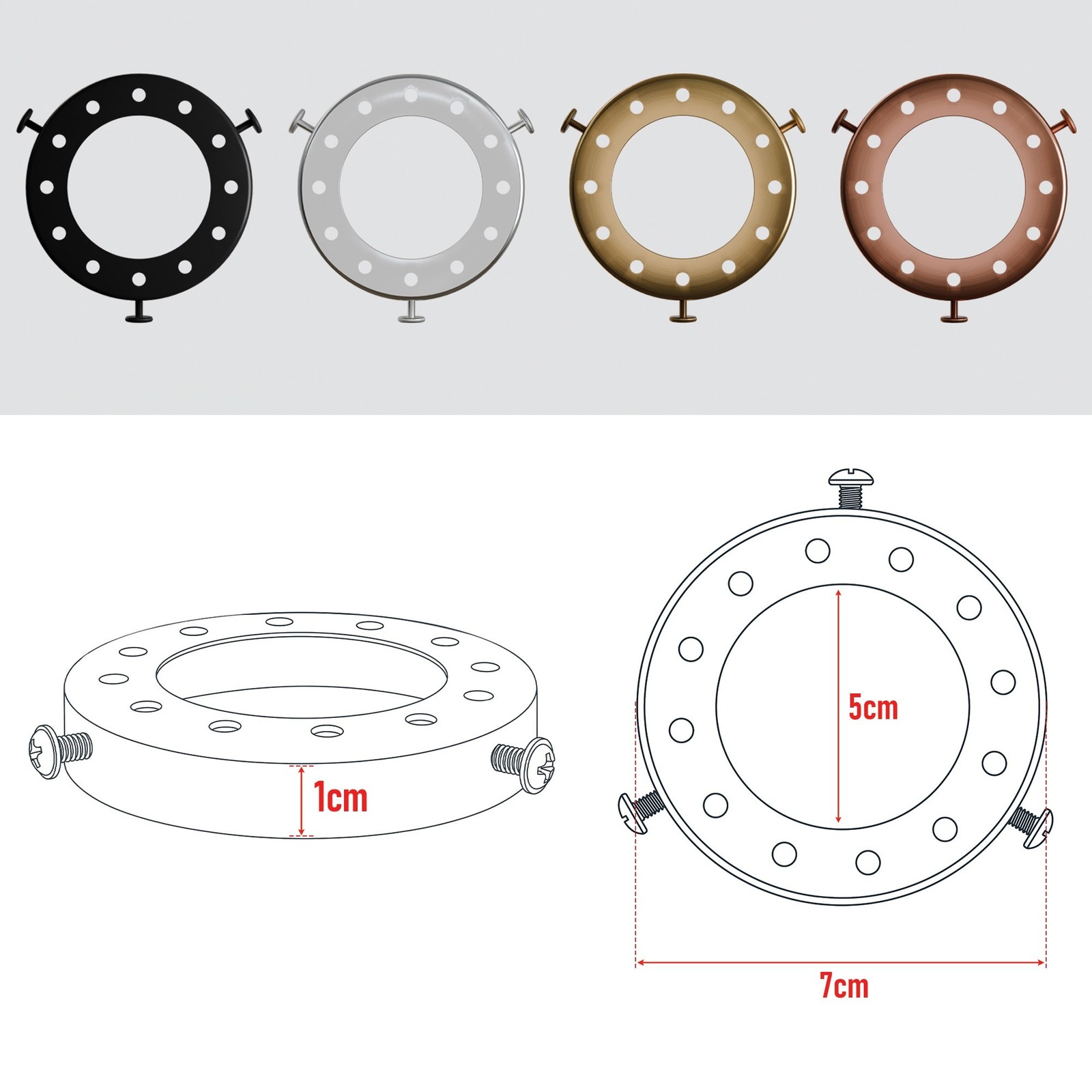 Lamp Shade Holder 50mm Fitter Adapter Ring for Pendant Lights Screw-On Lamp Holder
