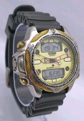 Vintage 1990s Citizen Promaster Diver Aqualand C500 Luminous Dial 41mm Gents Watch