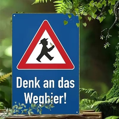 Blechschild Denk an das Wegbier Bier Vintage Retro Metallschild TEL5117