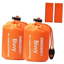 Emergency Sleeping Bag Survival Bivy Sack - 2 Pack Bivvy Bag, Waterproof 