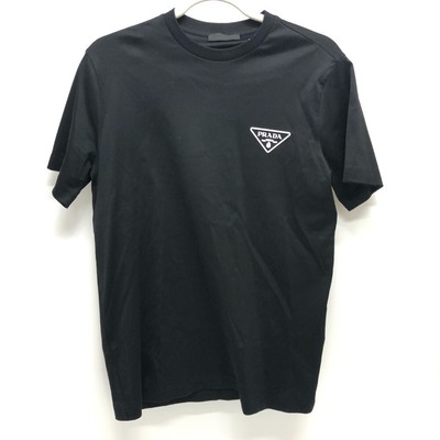 PRADA UJN656 Interlock T-shirt Short sleeve T-shirt cotton Black 