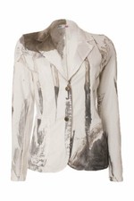 Women's jacket, single button cotton blazer, brushstroke pattern, APP1173