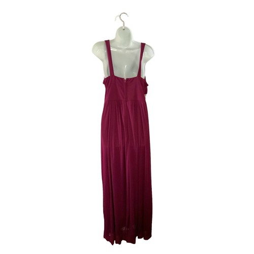 Jodi Kristopher formal, long, maxi, sheer maroon dress size 14/15 #1029 - Picture 4 of 4