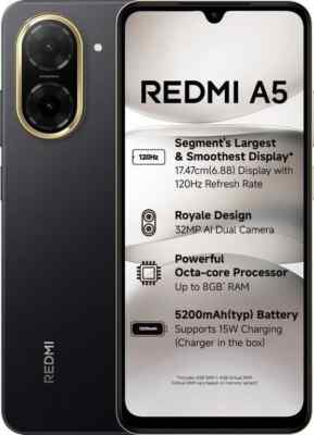 REDMI A5 (Black 128GB 4GB RAM) 6.88 inch Global Version,   NO TARIFFS IN USA 