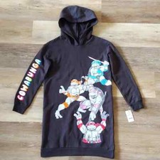 NWT Teenage Mutant Ninja Turtles Youth Graphic Long Hoodie Black Size XL