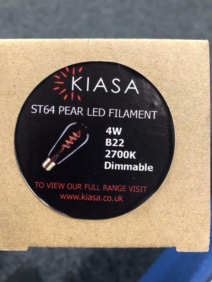 Pack Of 5 ST64 Pear LED Filament Bulb E27 & B22 2700K - Clear Glass - Dimmable - Image 2 of 4