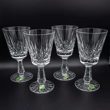 Waterford Crystal Rosslare Claret Wine Glasses STICKERS 6" H Set of 4 FREE SHIP
