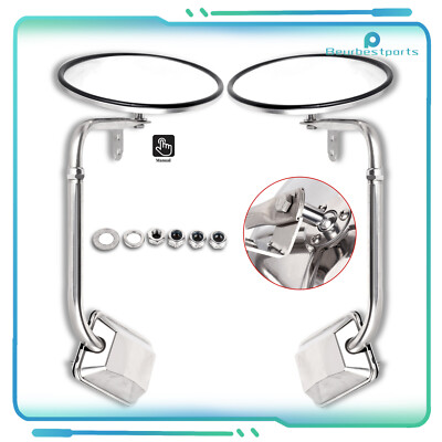Truck Stainless Steel 8'' Round Mirrors for ASSEMBLY Replacement SL-135M 1xPair