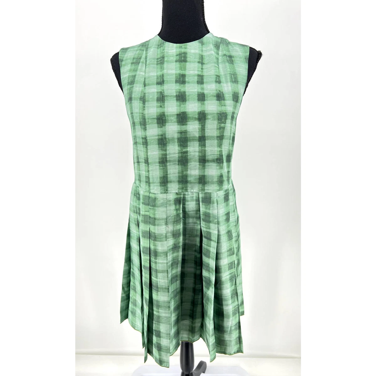 Plaid silk dress sale
