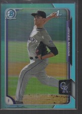 JAVIER MEDINA 2015 BOWMAN CHROME DRAFT LIGHT BLUE REFRACTOR CARD #94