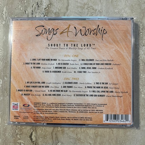CD Songs For Worship Shout To The Lord ©2001 Integrity (2-CDs) New Case - Picture 2 of 2