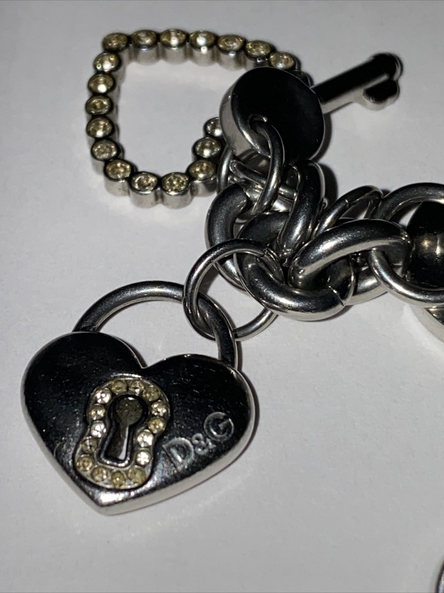Dolce & Gabbana チャームブレスレット Dolce and Gabbana bracelet pendants 90B 4 Charms Heart Lock
