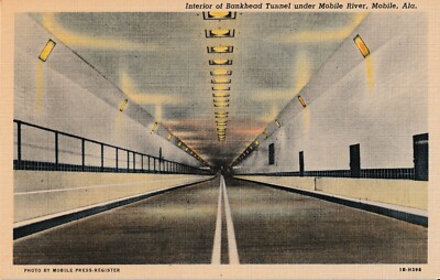Postcard: Interior Of Bankhead Tunnel, Under The Mobile River Mobile, Ala.