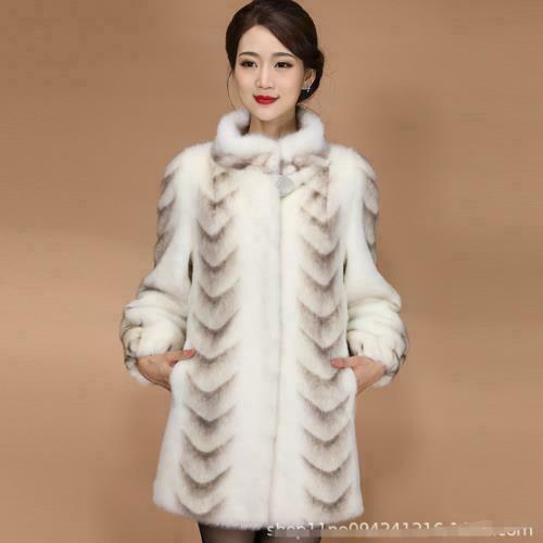 Spring Women's Jacket Plus Size  Warm Padded Coats Mink Fleece Fur Stitching Parkas Outerwear main image 0