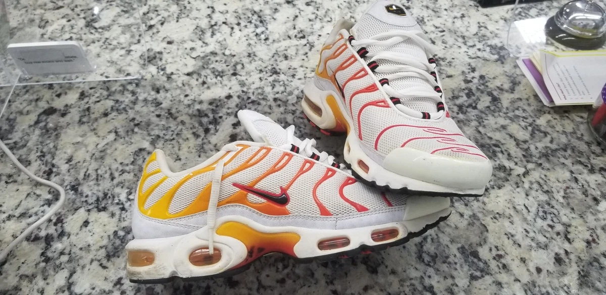 Nike Air Max Plus Tn coup de soleil blanc jaune orange noir homme taille 8 rare