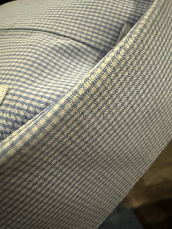 Camisa Yves Saint Laurent YSL Para Hombre Azul Manga Larga Con Botones 16.5 Diseñador Foto 2 de 4