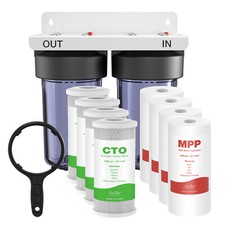 2-Stage Whole House Water Filter System 10"x4.5" Big Blue Clear Home Filtration