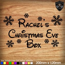 Personalised Christmas Eve Box Custom Name Stickers Vinyl Decal Gift Children