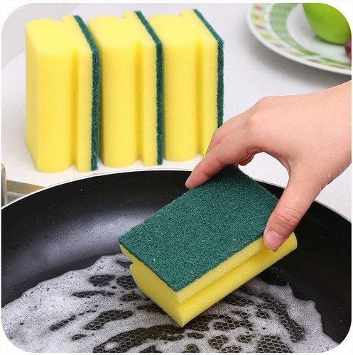 Large Heavy Duty  Foam Sponge Scourers Kitchen Cleaning Absorbent 6PK New - Afbeelding 5 van 6