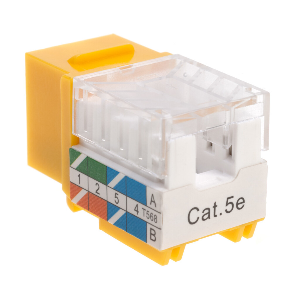 5 pack Cat5e 45° Angled Keystone Jack Network 110 Punchdown
