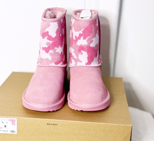 NEW UGG Classic Jagged Came Snow/Winter Boot Pink Kids/Youth Sz 4 NIB - Picture 2 of 7