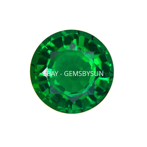 Lab Created Hydrothermal Emerald Green Round Faceted Loose Stones (1.5mm - 10mm)
