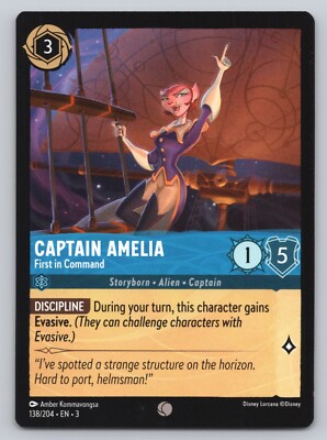Disney Lorcana - Captain Amelia - First in Command 138/204 - Into the Inklands