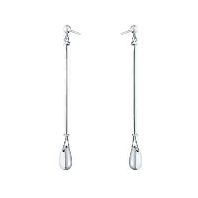 Georg Jensen. Sterling Silver Earrings with Silverstone #660A - Vivianna Torun.