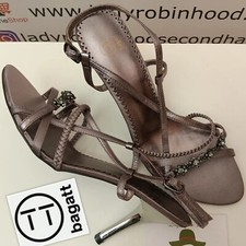 SANDALI DÉCOLLETÉ BAGATT GIOIELLO IN PELLE E RASO DI SETA ARGENTO