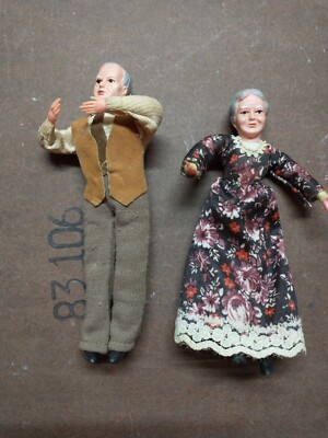Vintage Grandmother Grandfather 1:12 Dollhouse Furniture Miniature Doll House