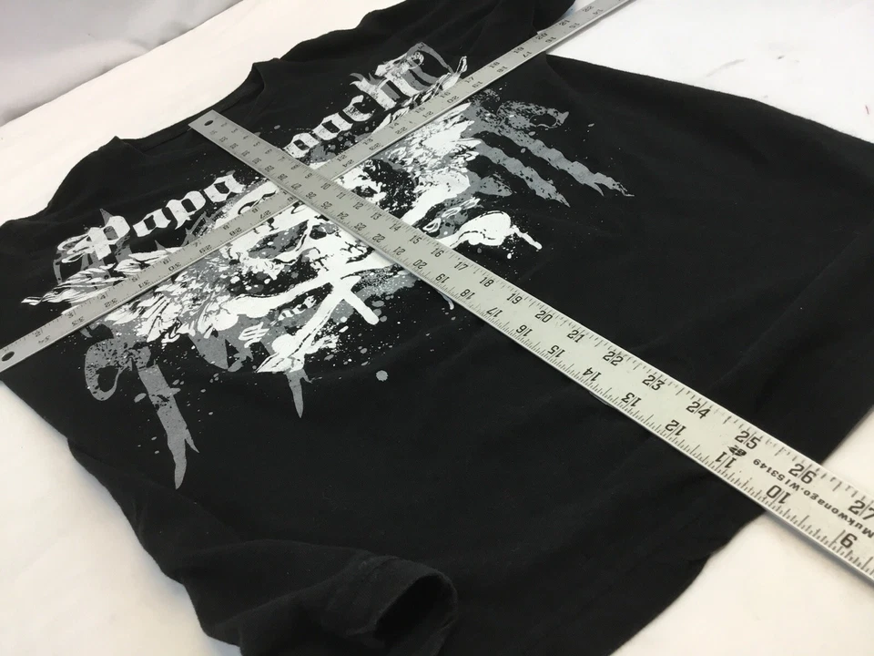 Papa Roach Tour 2009 Concert Tee Shirt S Black Crew Cotton Mint YGI S1-301 - Image 2 of 4