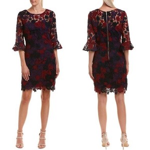 alexia admor red floral lace sheath