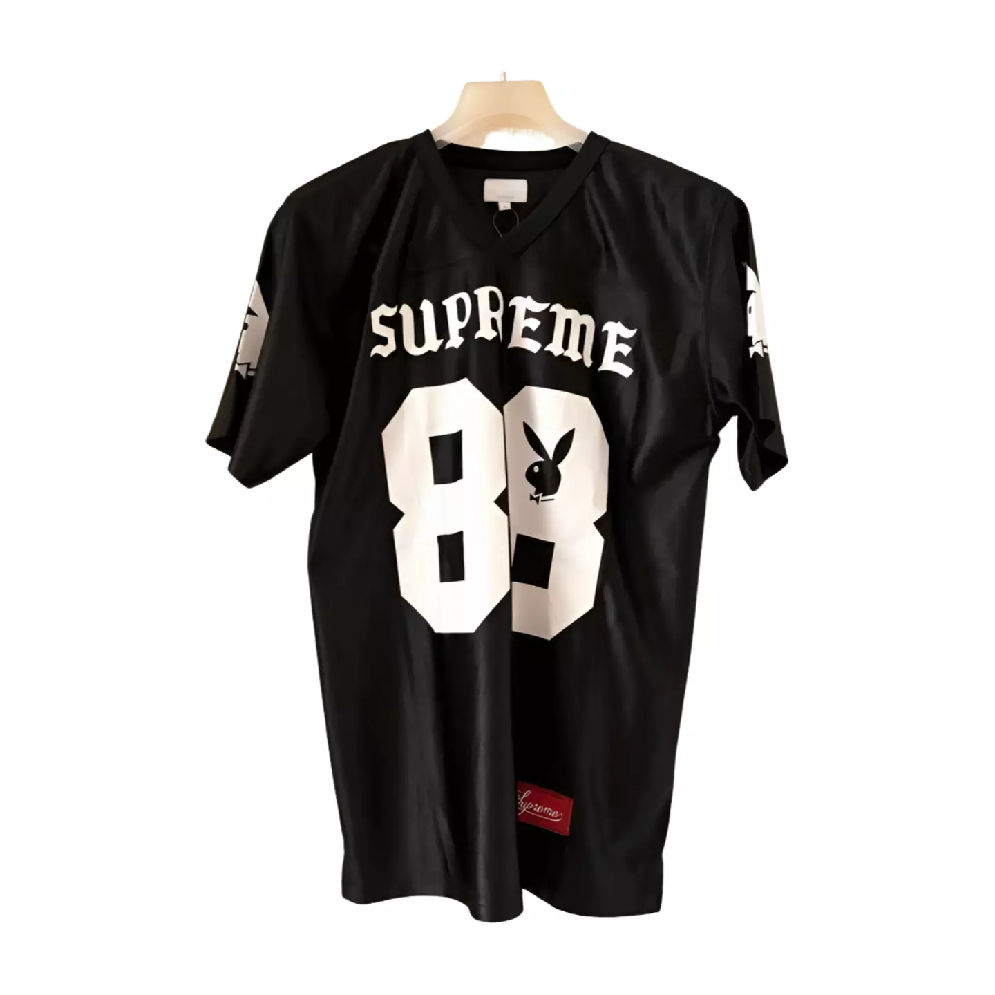 T shirt de football noir Supreme x Playboy taille M SS021 jamais utilisé