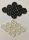 Black / Clear Jigger Flat Backing Buttons 11.5mm (18L) Big Holes Pack Sizes