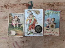 Victorian Trade Cards J &P Coats And Willimantic Thread. Lot Of 3