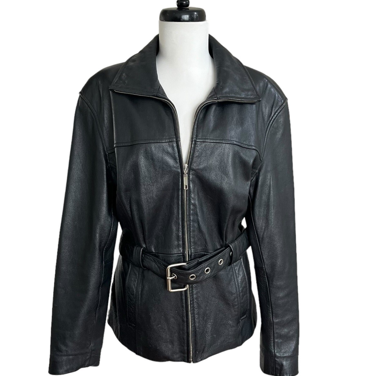 Vintage Outbrook Genuine Leather Jacket M Belted Short Vintage Outbrook Genuine Leather Jacket M Belted Short