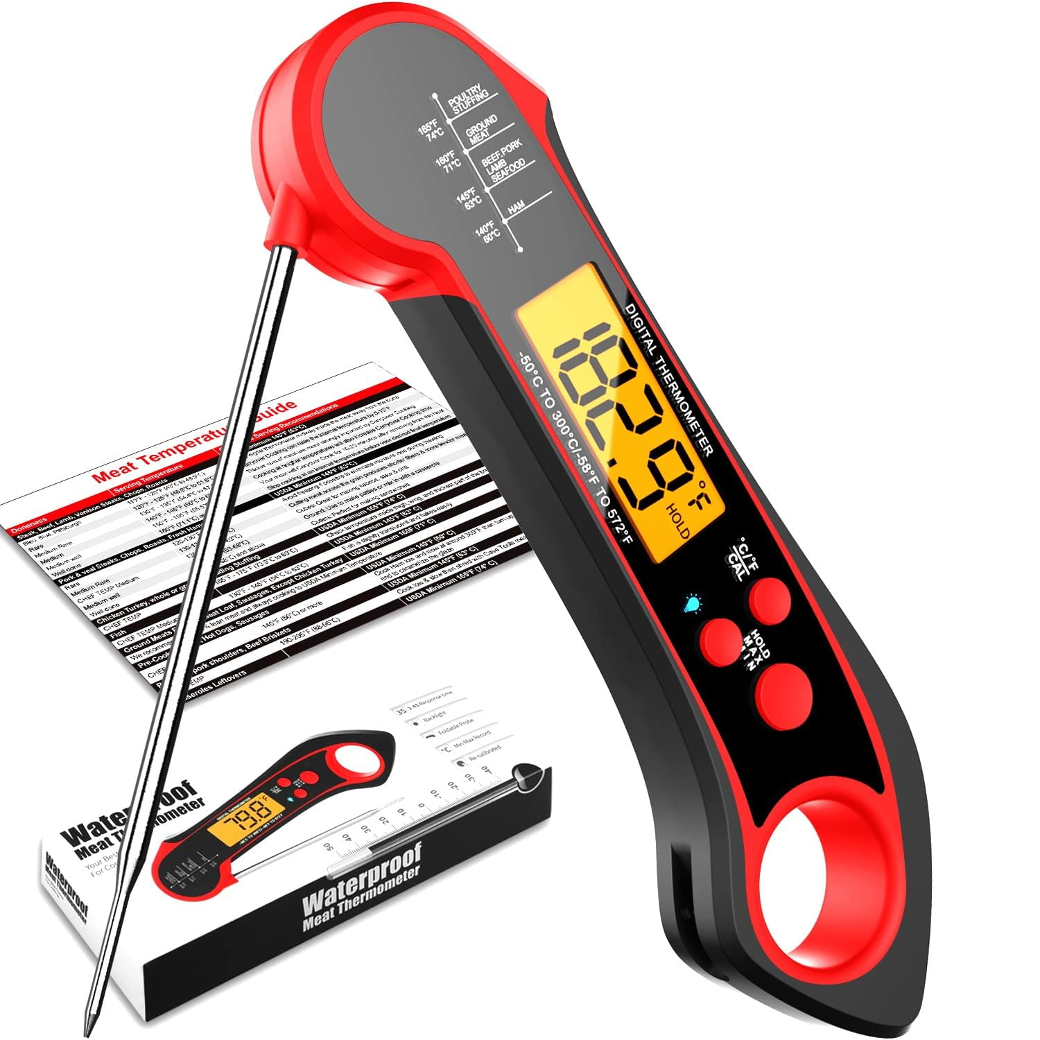 Meat Thermometer Digital, Instant Read Meat Thermometer for Grill and Cooking, I-image