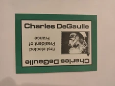 PERSPECTIVE Time Line Game CHARLES DEGAULLE 1992 card used History free ship