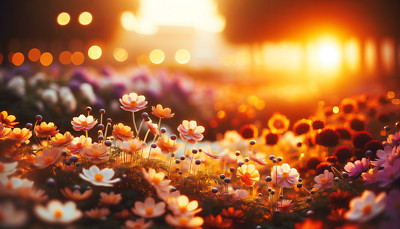 Blooming Flower Bed Garden HD Wallpaper