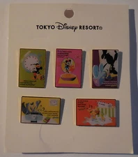 Disney Pin Japan TDL FAB 5 Rectangle Series 5 Pins