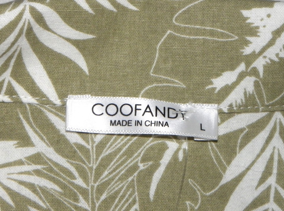 Lot 2 COOFANDY Men's Hawaiian Cotton & Blue Dress Viscose & Linen
