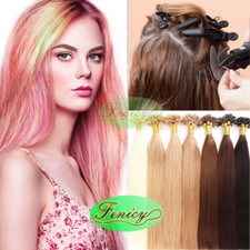 U Tip Hair Extensions Pre-Bonded Keratin Glue Nail Tip Remy Human Hair 100s-200s
