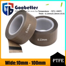 PTFE High-Temperature Resistant Tape Width:10-100mm Thick:0.13/0.18mm 10M/Rolls