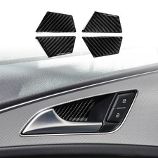 Carbon Fiber Inner Door Handle Bowl Trim For Audi A6 A6L 2012-2018