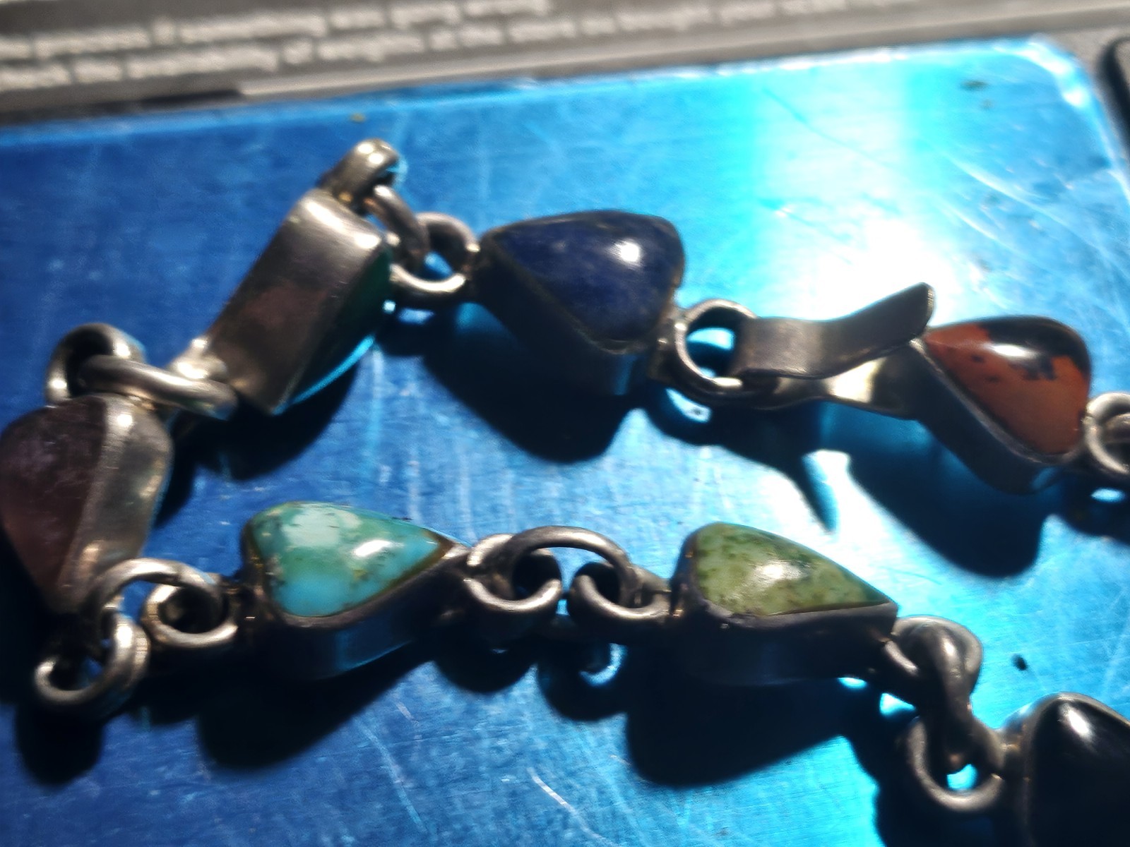 .925 SOLID SILVER Amethyst HEART BRACELET *PERFEC… - image 1