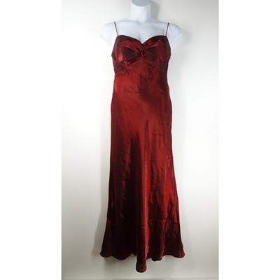 Ignite Evenings Vtg 90s Dress Size 12 Red Whimsigoth Formal Open Back Empire