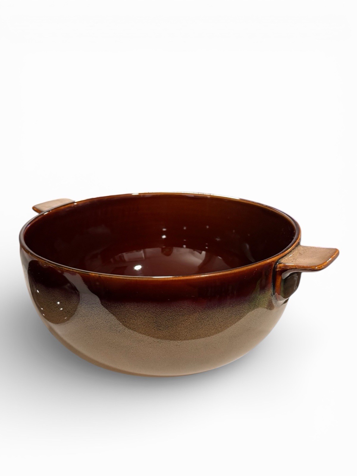 Sango Nova Brown 3qt Covered Casserole Dish w/ Lid Handles Stoneware